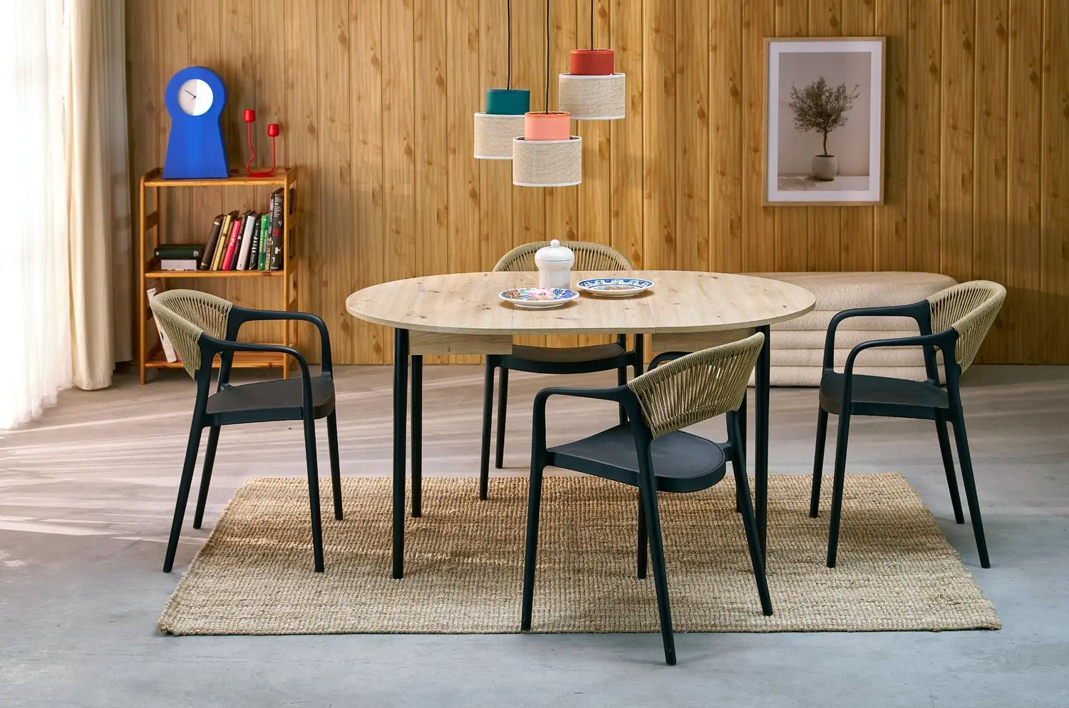 Стол раскладной Halmar Pivot 102/142 (Artisan Oak/Black)