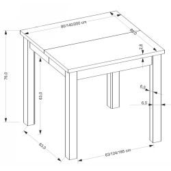 Masa extensibila Halmar Qubik 80-200 (Artisan Oak/Black) Thumb