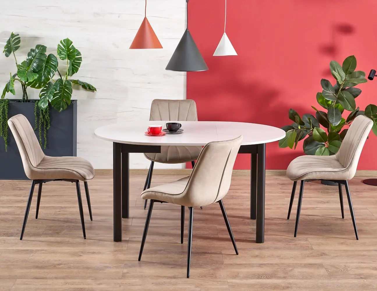 Masa extensibila Halmar Ringo 102/142 (Cashmere/Black)