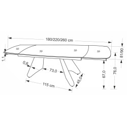 Masa extensibila Halmar Salix 180-260 (Travertine/Cashmere) Thumb