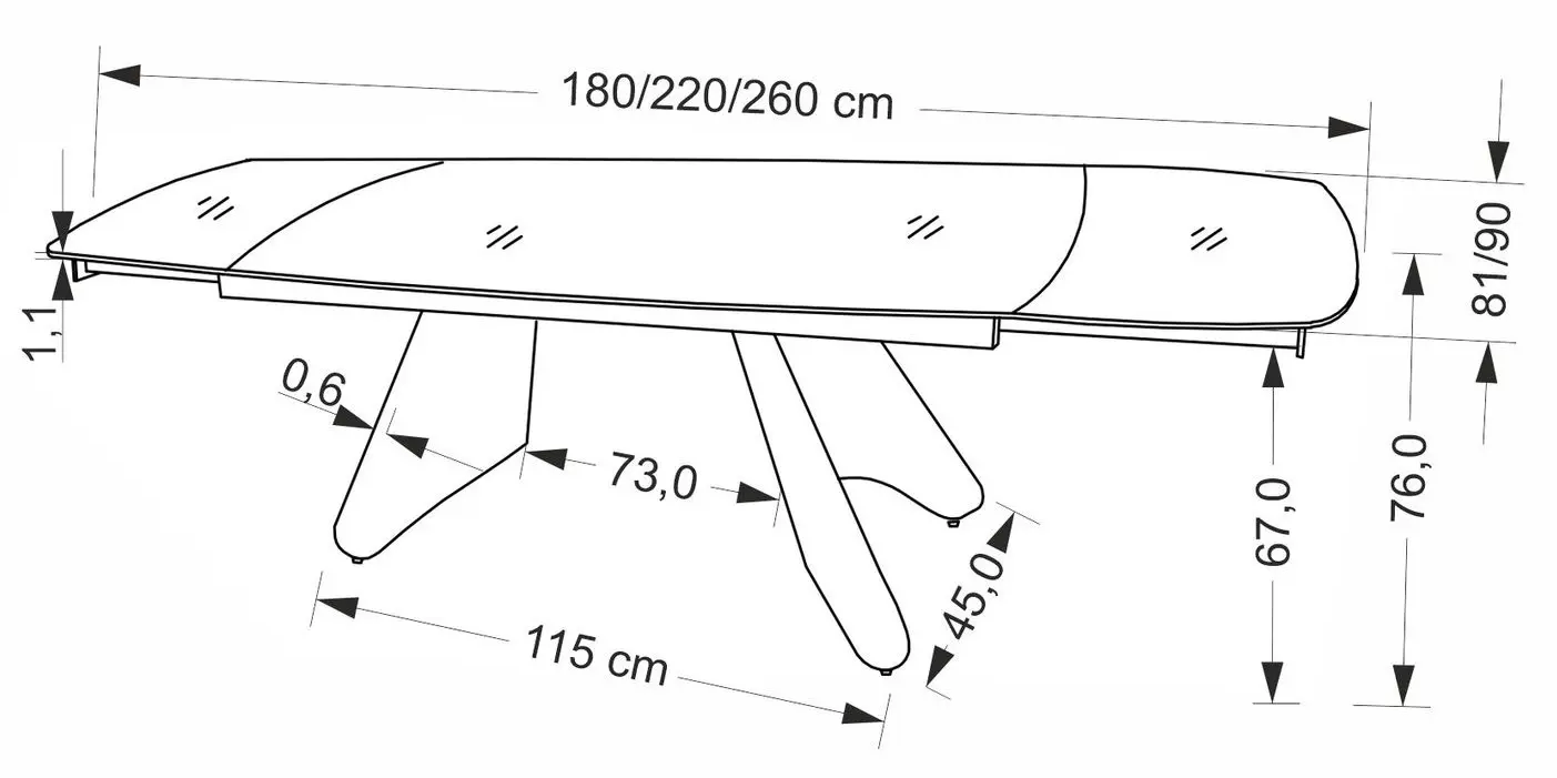 Masa extensibila Halmar Salix 180-260 (Travertine/Cashmere)