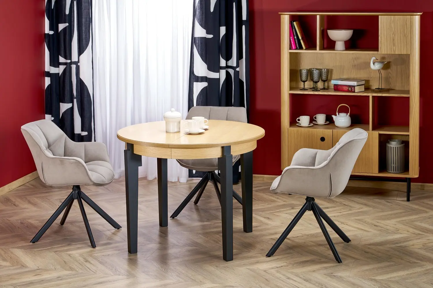 Стол раскладной Halmar Sorbus (Natural Oak/Black) - 9