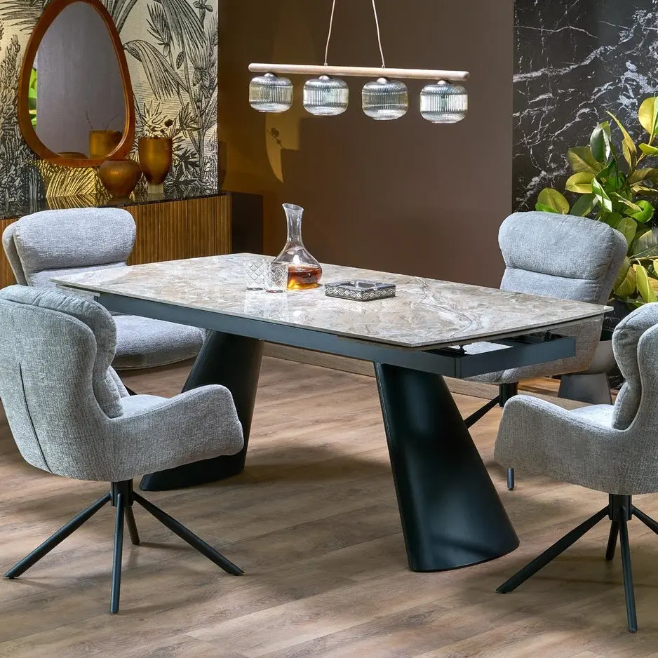 Masa extensibila Halmar Vince 180-238 (Brown Marble/Black)
