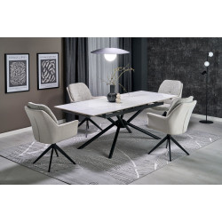 Masa extensibila Halmar Vitorino 160/220 (White Marble/Black) Thumb
