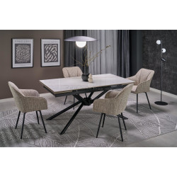 Masa extensibila Halmar Vitorino 160/220 (White Marble/Black)