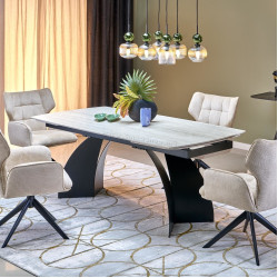 Стол раскладной Halmar Vitrus (Light Travertine/Black)