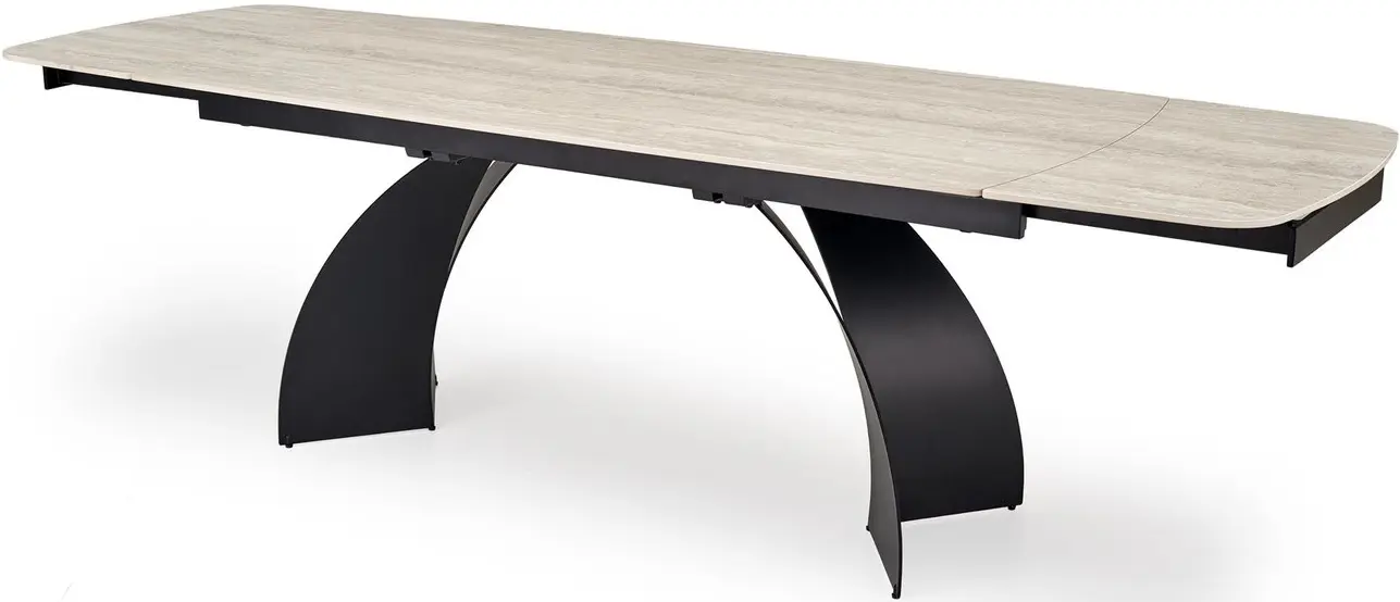 Стол раскладной Halmar Vitrus (Light Travertine/Black) - 4