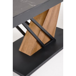 Стол раскладной Halmar Volant 140/180 (Black Marble/Golden Oak/Black) Thumb