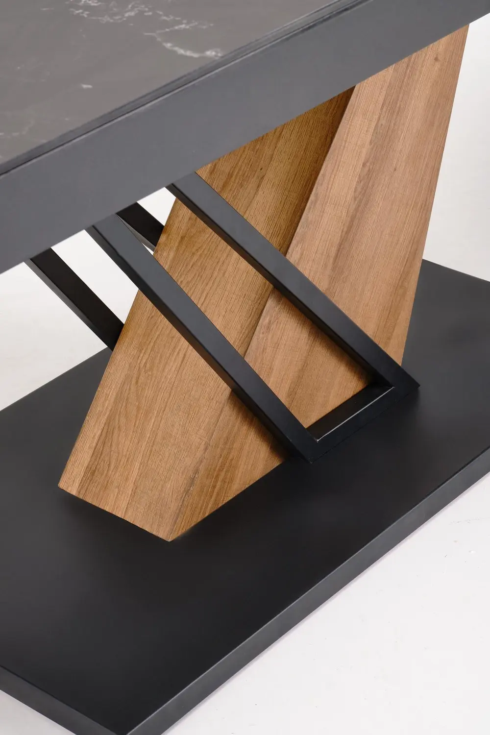 Стол раскладной Halmar Volant 140/180 (Black Marble/Golden Oak/Black) - 4