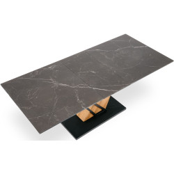 Стол раскладной Halmar Volant 140/180 (Black Marble/Golden Oak/Black) Thumb