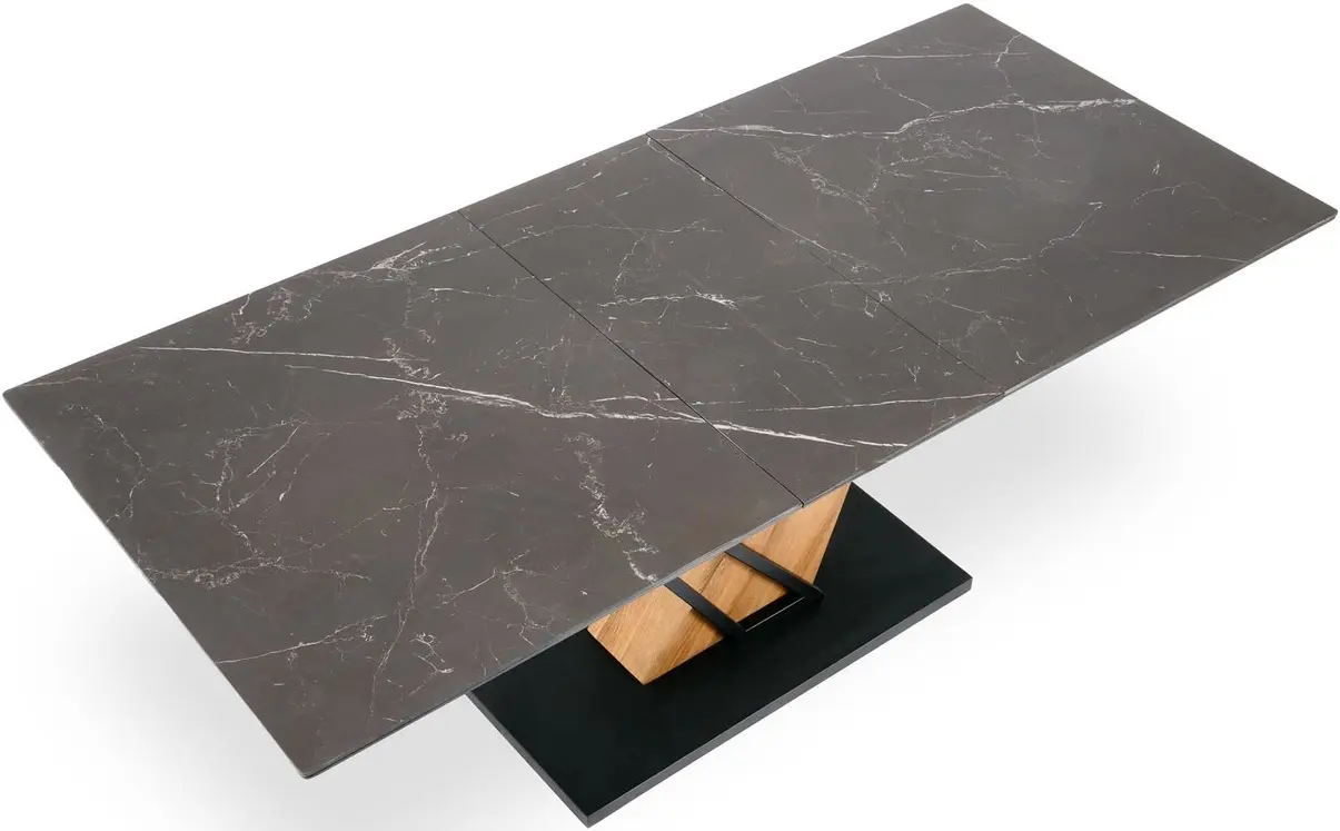 Стол раскладной Halmar Volant 140/180 (Black Marble/Golden Oak/Black) - 6