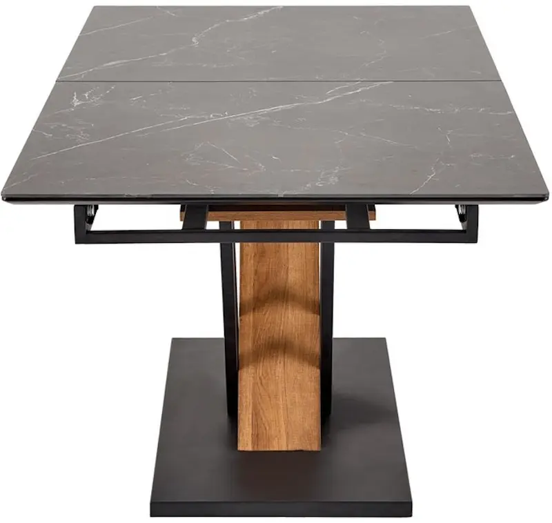 Стол раскладной Halmar Volant 140/180 (Black Marble/Golden Oak/Black) - 8