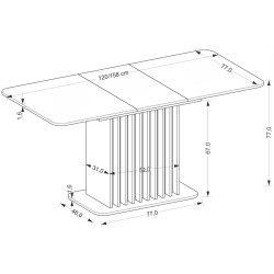 Masa extensibila Halmar Wilson 120/158 (Artisan Oak/Black) Thumb