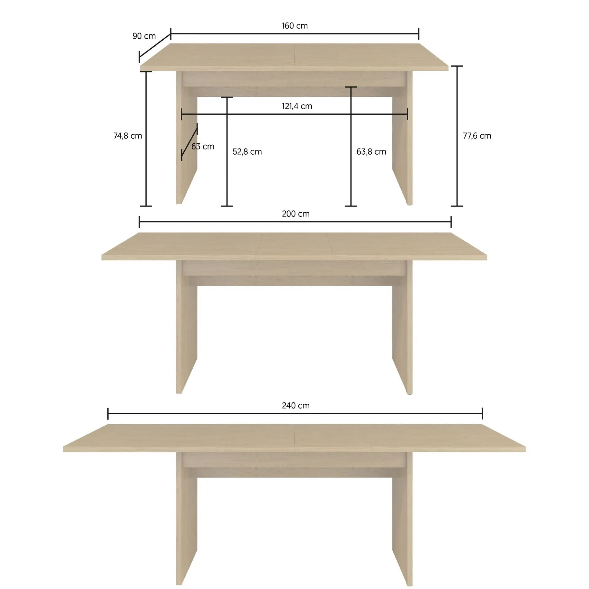 Раскладной стол Helvetia EKO 24BDMJ92 (Baltic Dune Oak) - 4