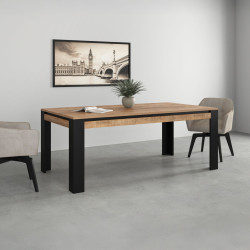 Стол Helvetia Tudor 24WSNZ94 195x100 (Samdal Oak/Black Matte) Thumb