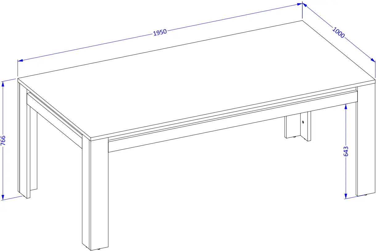 Стол Helvetia Tudor 24WSNZ94 195x100 (Samdal Oak/Black Matte) - 4
