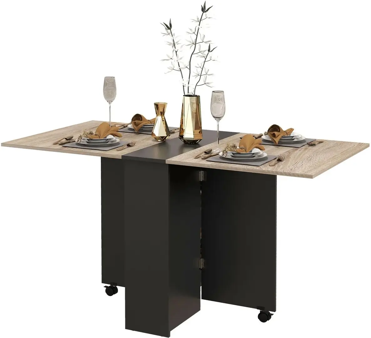 Складной стол Homcom 835-058V00AK 140x75x74 cm (Black/Oak) - 3