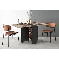 Masa plianta Homcom 835-058V00AK 140x75x74 cm (Black/Oak)