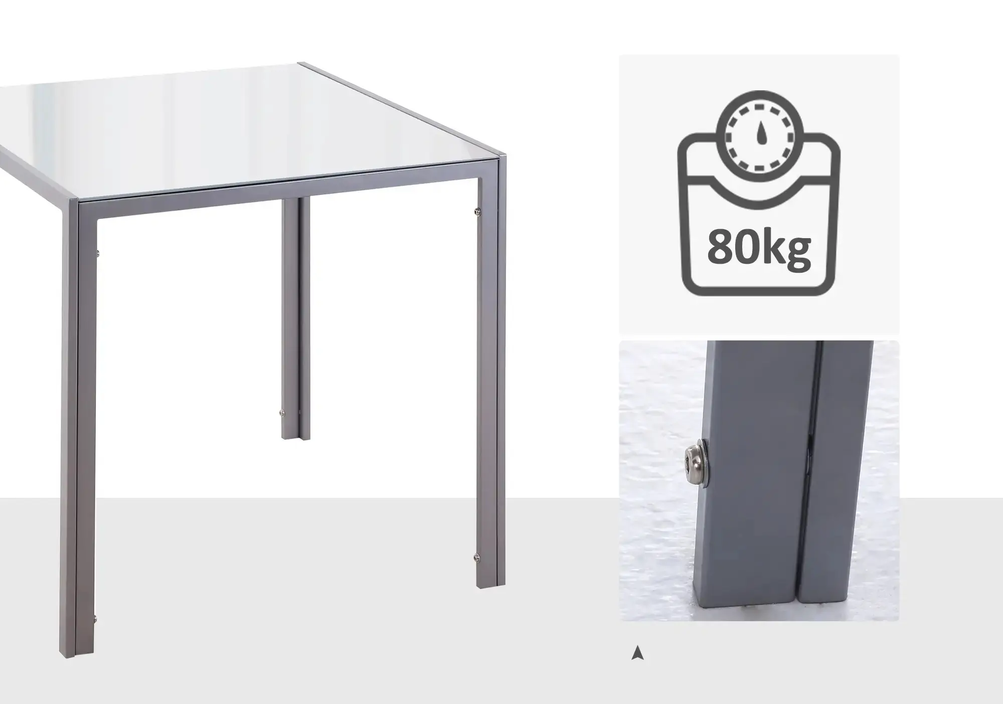 Masa Homcom 835-480 (Grey) - 6