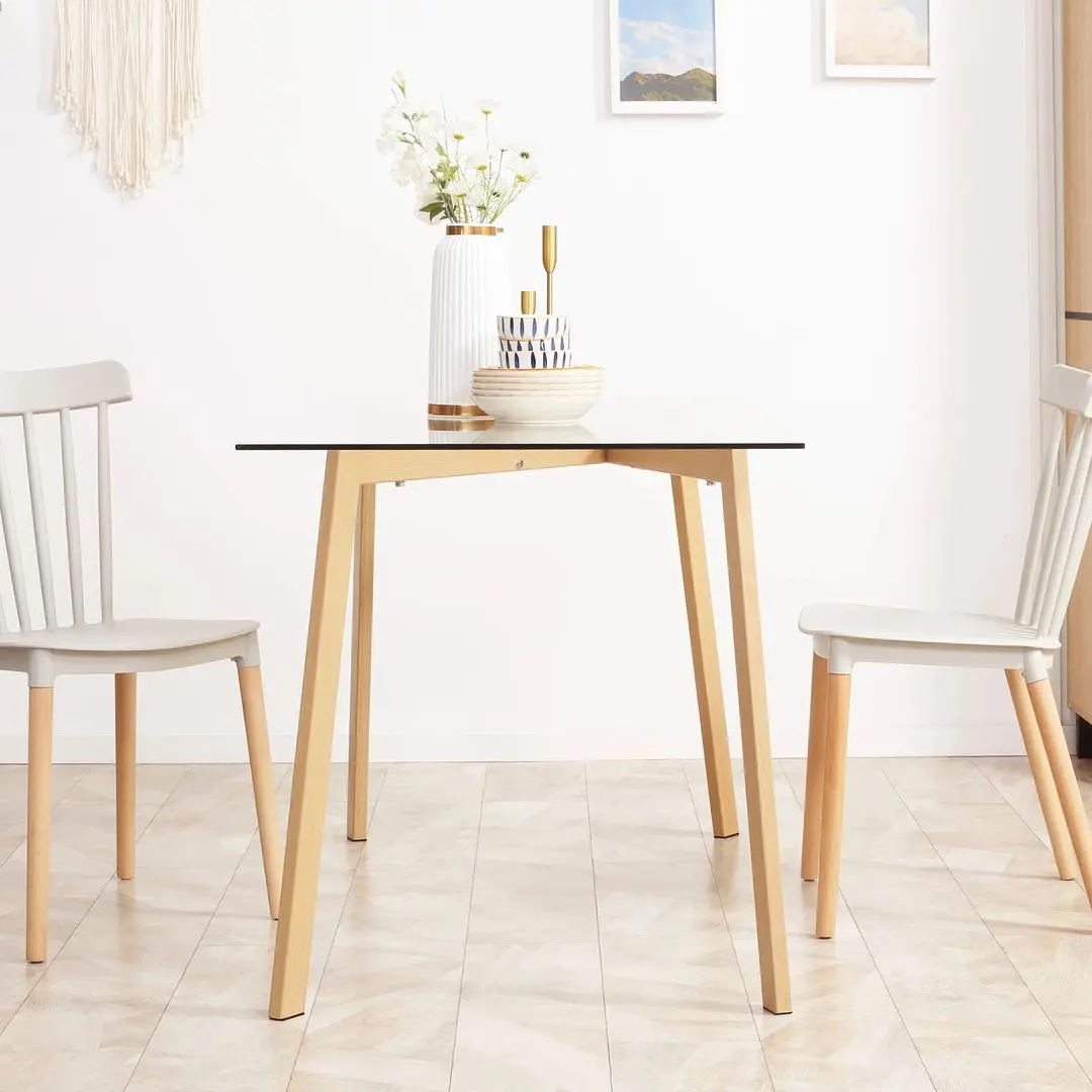 Masa Homcom 835-837V00TP 120x60x76 cm (Natural Wood/Transparent) - 5