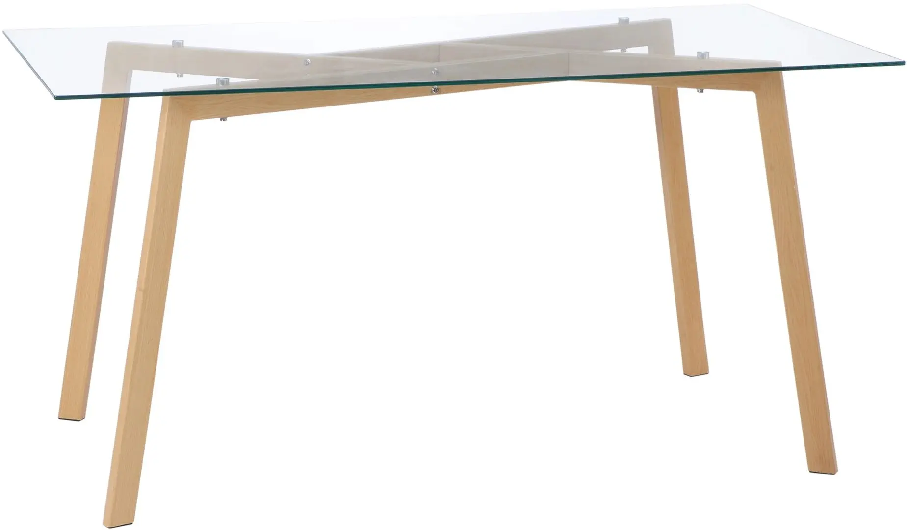 Masa Homcom 835-837V01TP 150x75x76 cm (Natural Wood/Transparent)