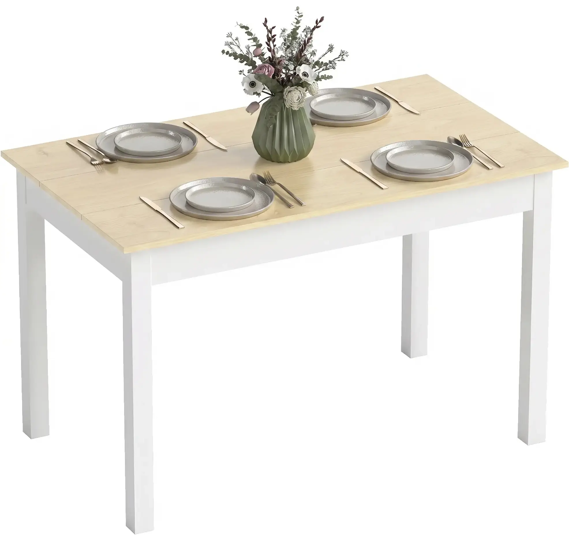 Стол Homcom 835-891V00WT (White/Natural) - 11