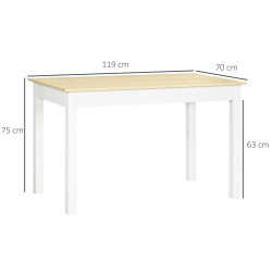 Стол Homcom 835-891V00WT (White/Natural) Thumb