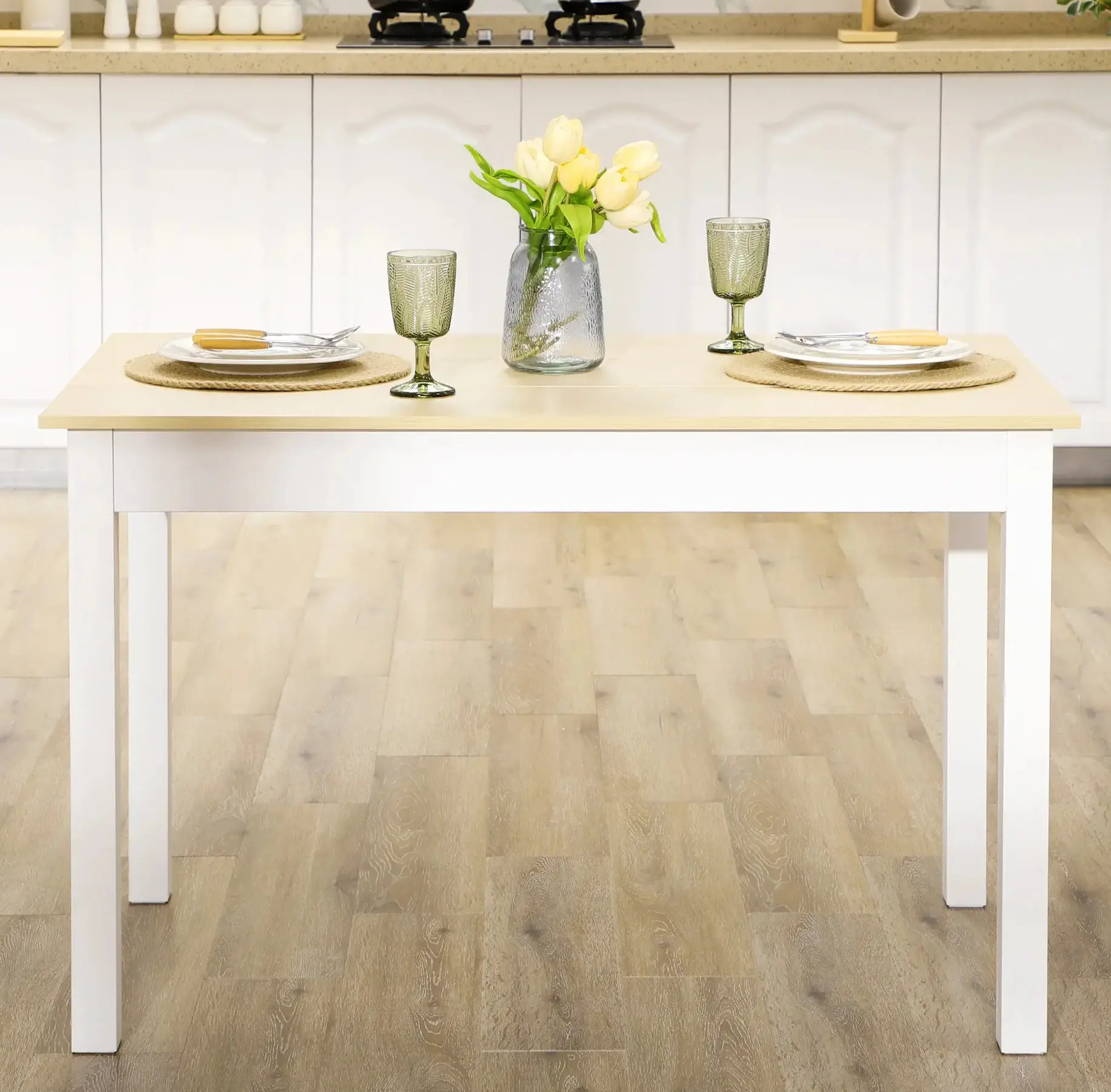 Стол Homcom 835-891V00WT (White/Natural) - 9