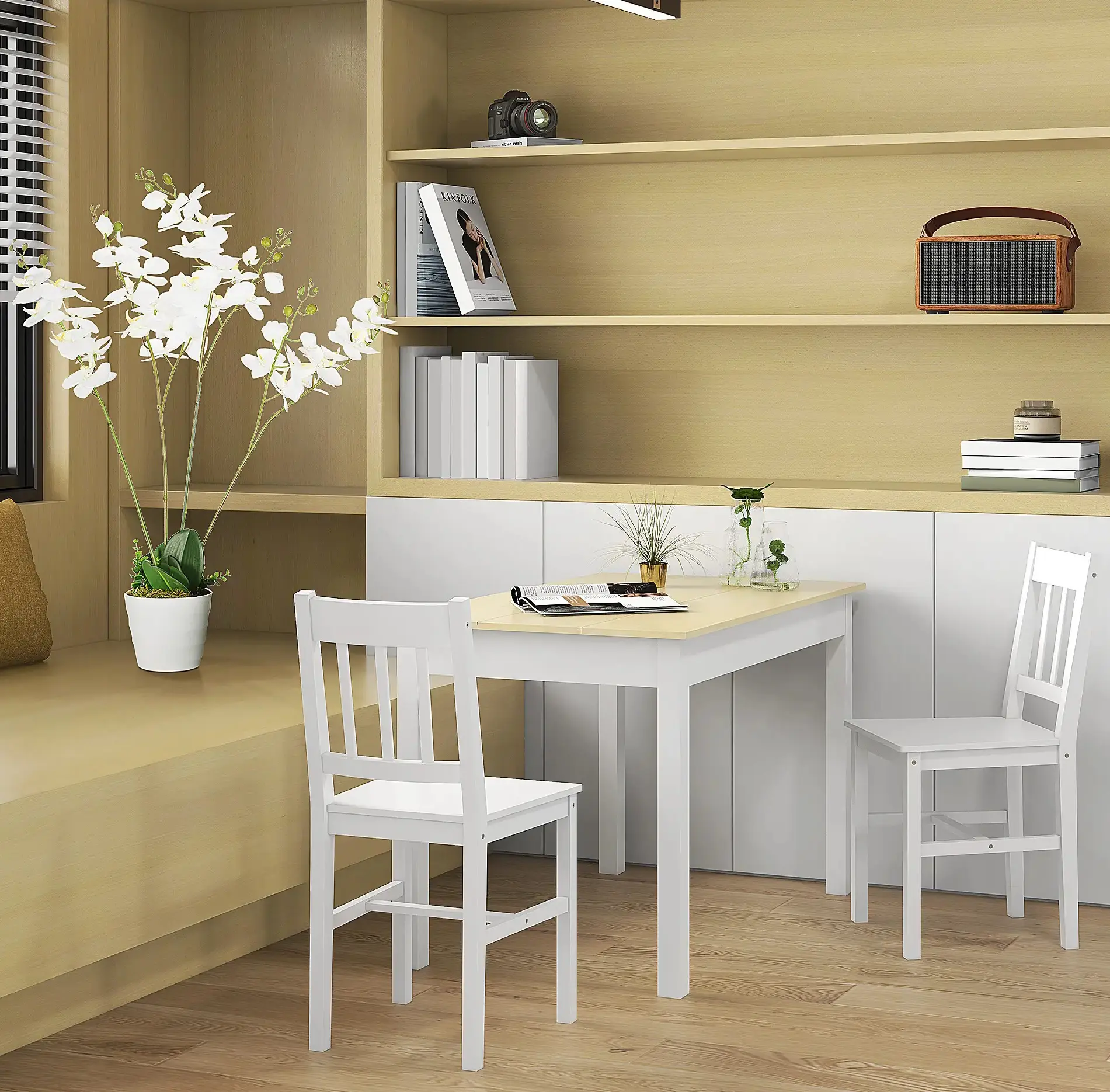 Стол Homcom 835-891V00WT (White/Natural) - 10