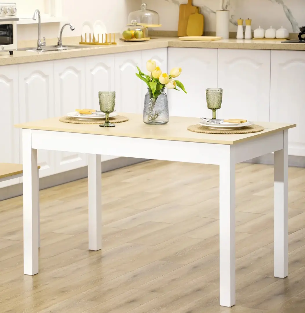 Стол Homcom 835-891V00WT (White/Natural)