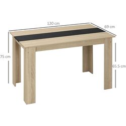 Стол Homcom 835-898V01AK 120x69x75 cm (Natural Wood/Black) Thumb