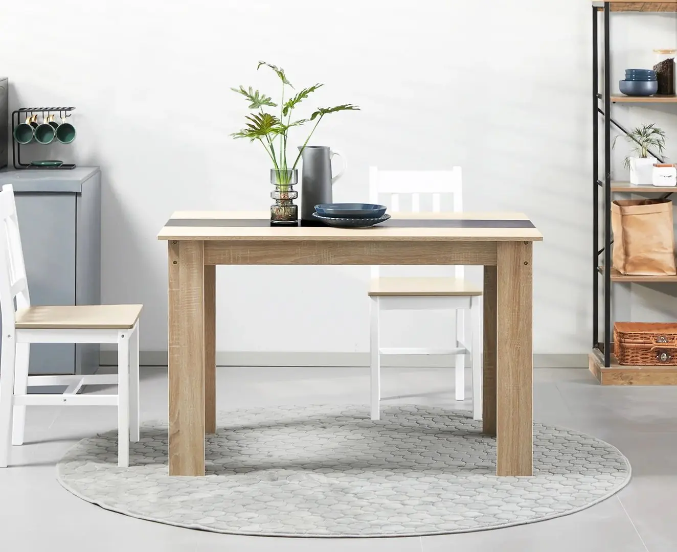 Стол Homcom 835-898V01AK 120x69x75 cm (Natural Wood/Black)