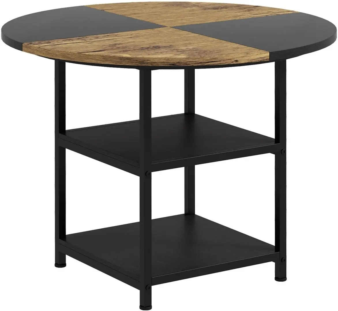 Masa Homcom 83A-050V80BK 100x100x76 cm (Black/Rustic Brown)