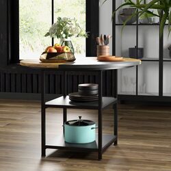 Masa Homcom 83A-050V80BK 100x100x76 cm (Black/Rustic Brown)