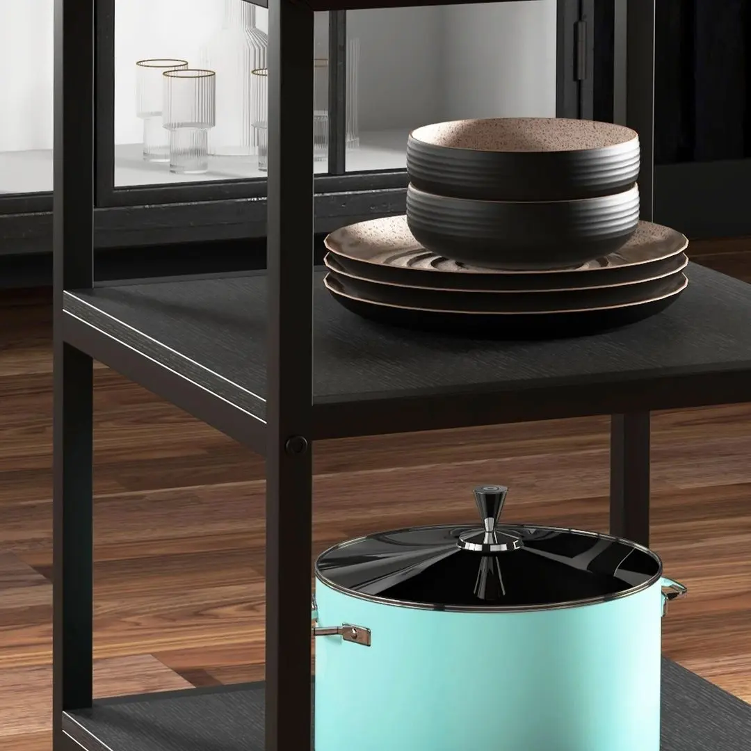 Masa Homcom 83A-050V80BK 100x100x76 cm (Black/Rustic Brown)