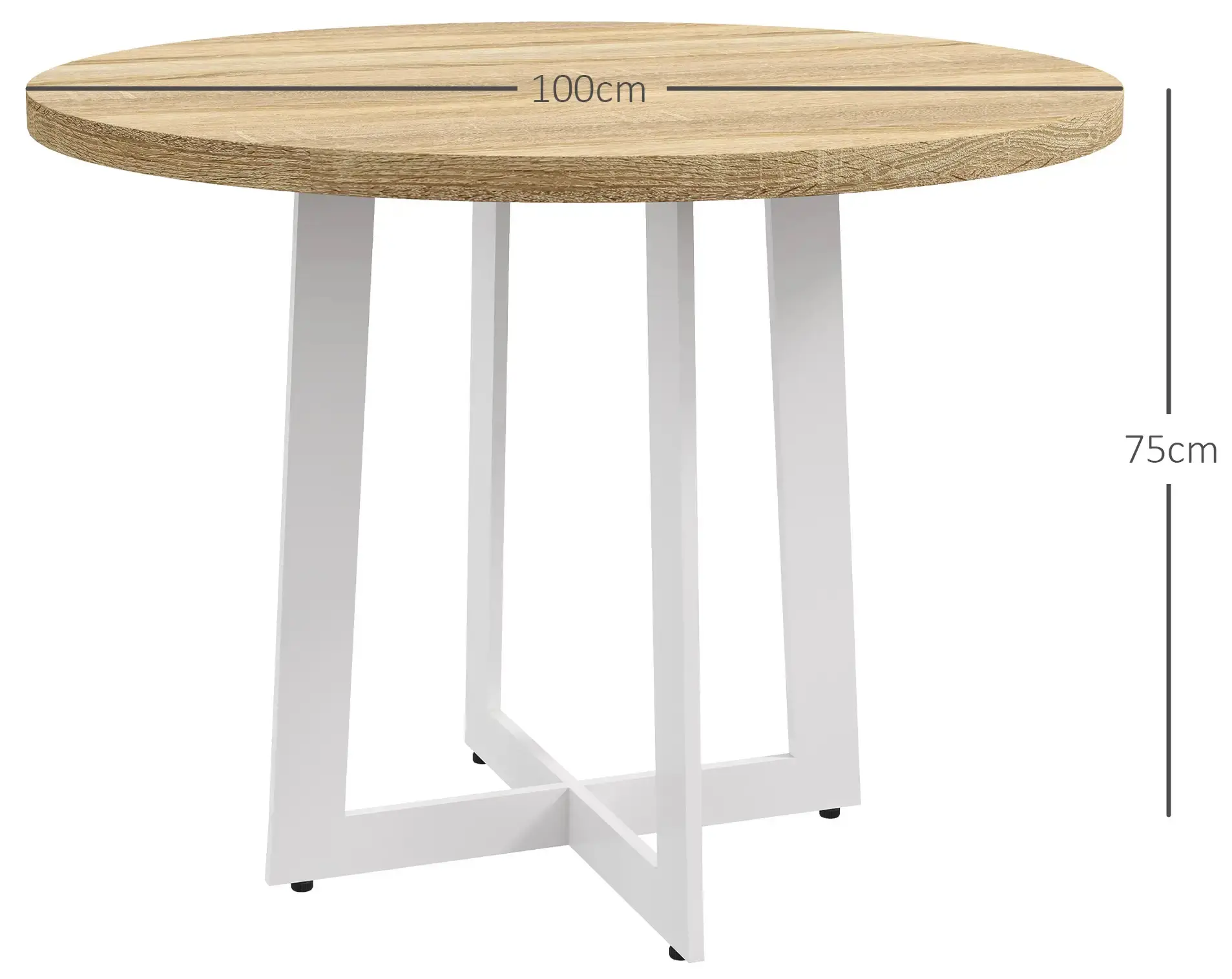 Masa Homcom 83A-074V01ND (Natural/White) - 4