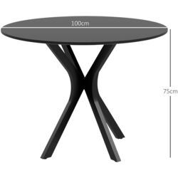 Стол Homcom 83A-075V82BK 100x100x75 cm (Black) Thumb