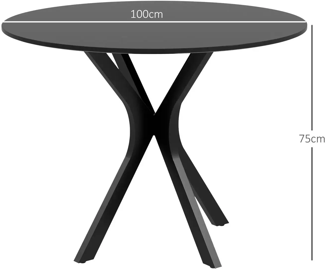 Стол Homcom 83A-075V82BK 100x100x75 cm (Black) - 3