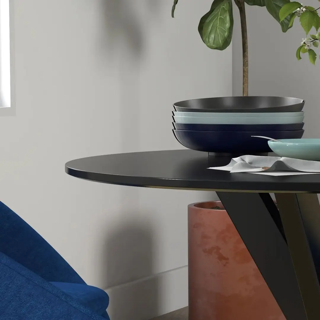 Стол Homcom 83A-075V82BK 100x100x75 cm (Black) - 7