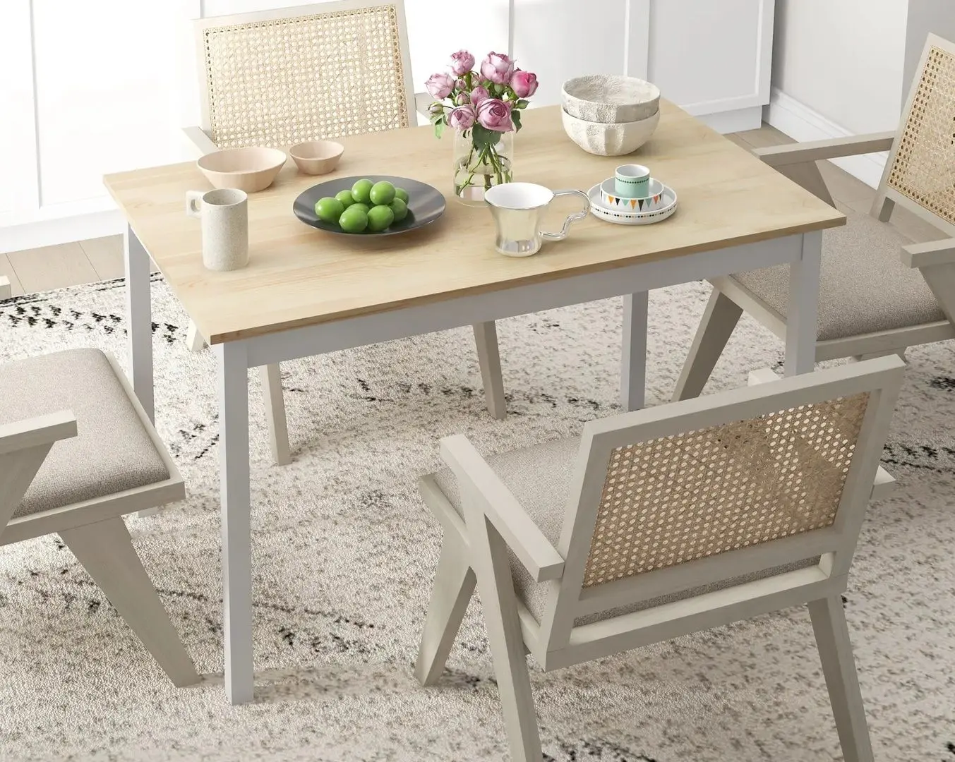 Masa Homcom 83A-103V00ND (Natural/White)