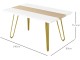 Masa Homcom 83A-107V00WT 140x89x75 cm (White/Gold)