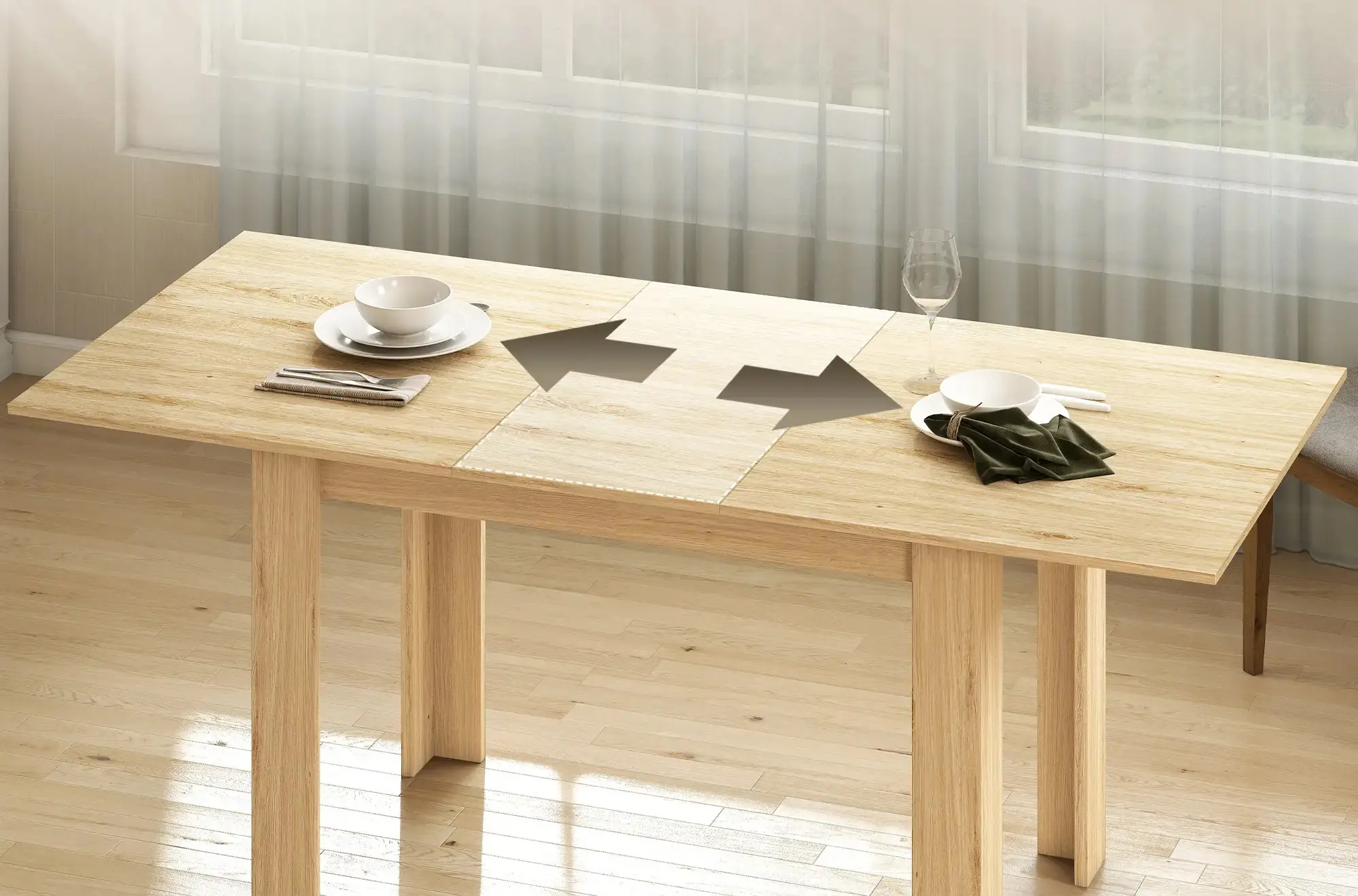 Masa extensibila Homcom 83A-280V00ND (Natural) - 5