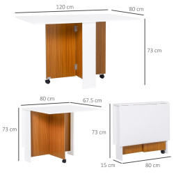 Masa pliabila Homcom 833-412 (White/Natural) Thumb