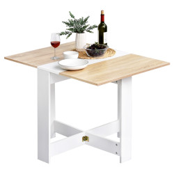 Masa pliabila Homcom 833-447 (White/Oak) Thumb