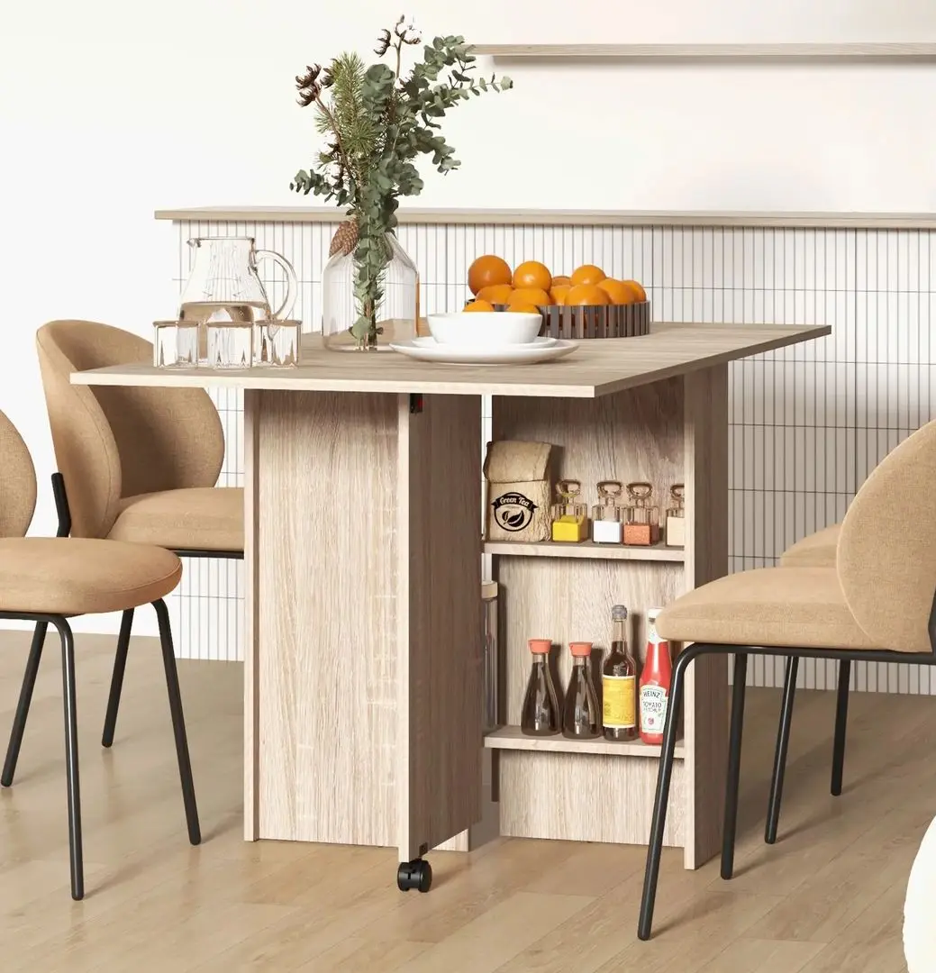 Masa pliabila Homcom 835-058V01ND 23/140x75x74 cm (Natural Wood)