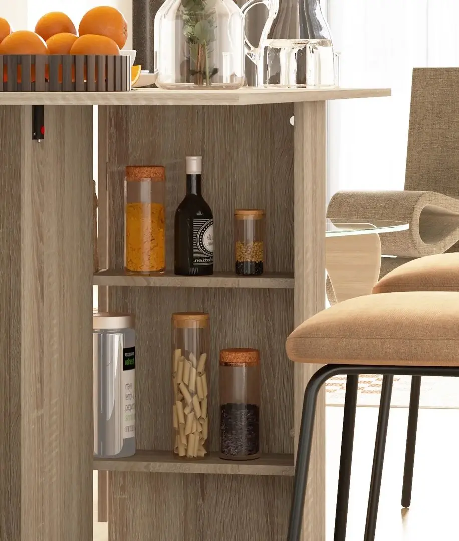 Masa pliabila Homcom 835-058V01ND 23/140x75x74 cm (Natural Wood)