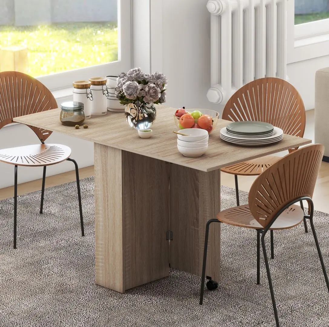 Masa pliabila Homcom 835-058V01ND 23/140x75x74 cm (Natural Wood)