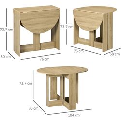 Стол складной Homcom 835-319V00AK 30/104x76x73 cm (Oak) Thumb