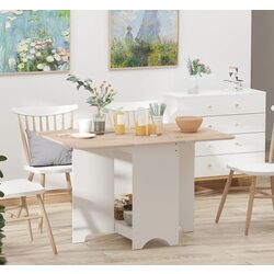 Стол складной Homcom 835-339 38/118x80x72 cm (White/Wood)