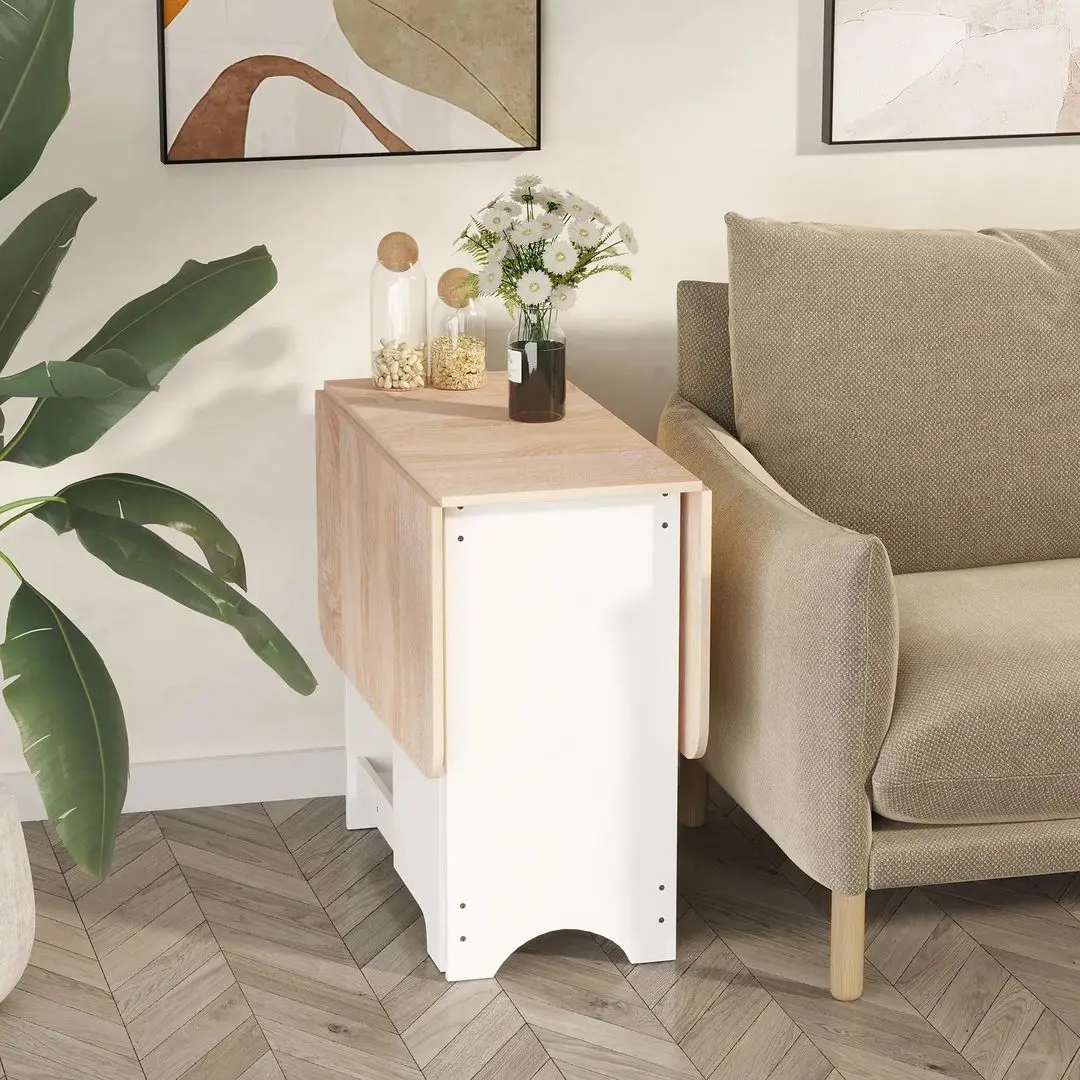 Стол складной Homcom 835-339 38/118x80x72 cm (White/Wood) - 5